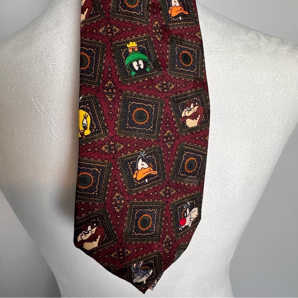 Vintage Looney Tunes Mania Warner Bros Men's Silk Tie